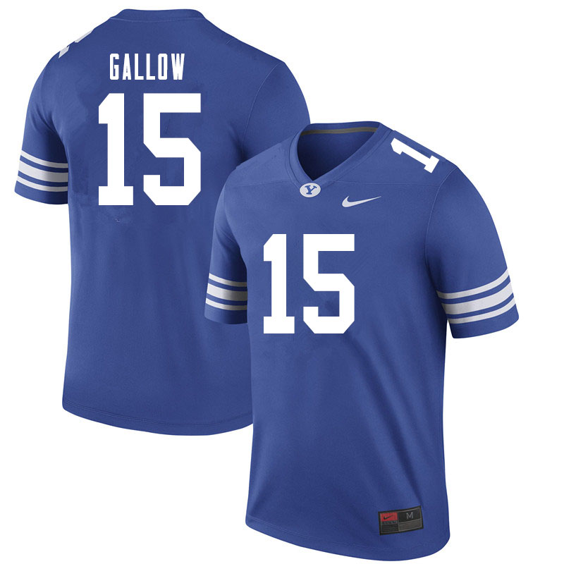 Men #15 Dimitri Gallow BYU Cougars College Football Jerseys Sale-Royal